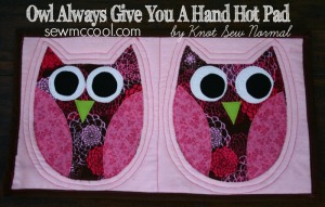 Owl Always Give You A Hand Hot Pad and Potholder Tutorial